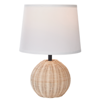 Thumbnail for Bright Star Rattan Base Whiteiteite Shade Table Lamp 1X40W ES - Superior Electrical