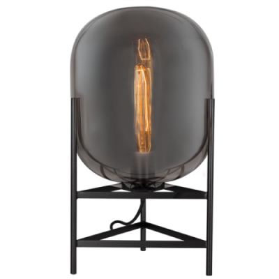 Bright Star Metal Table Lamp With Smoke Glass 1X40W ES