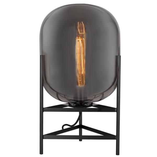 Bright Star Metal Table Lamp With Smoke Glass 1X40W ES