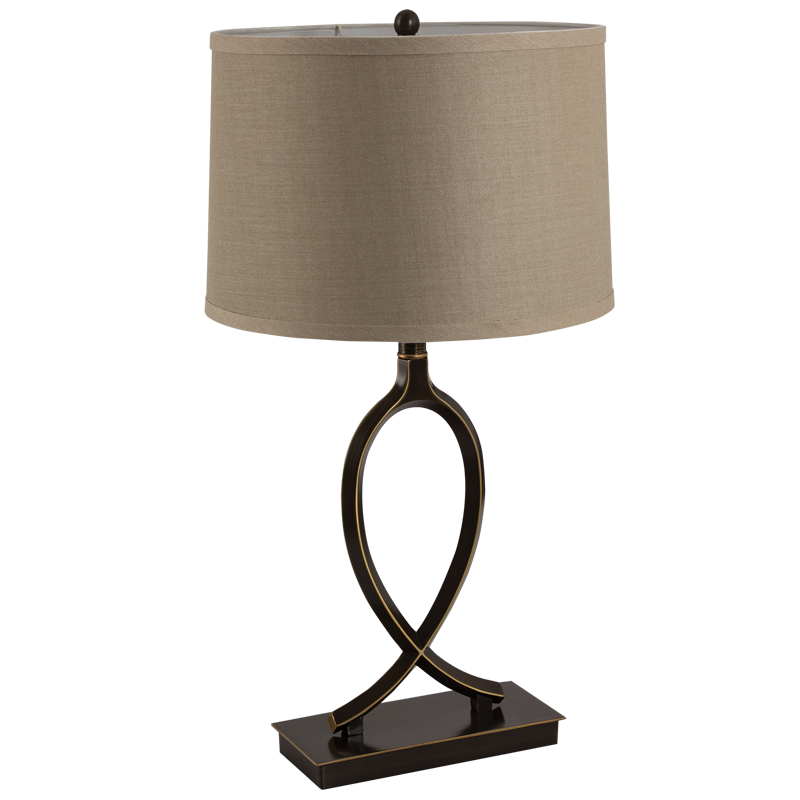 Bright Star Bk/gd Alu Base hessian Shadee 1x60W ES from Superior Electrical