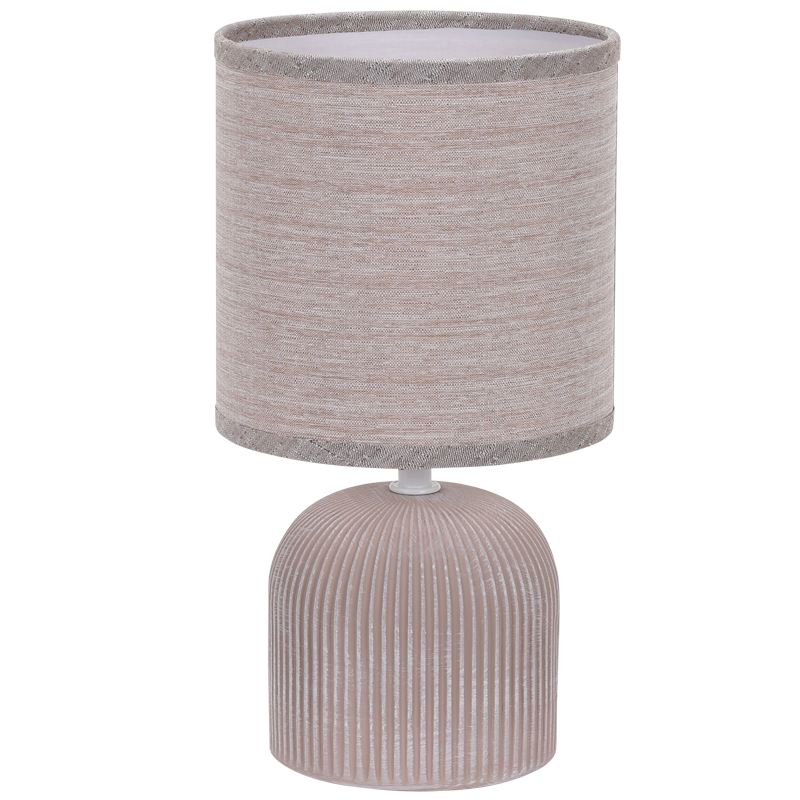 Bright Star Brown Ribbed Ceramic Base Fabric Shade 1X40W SES
