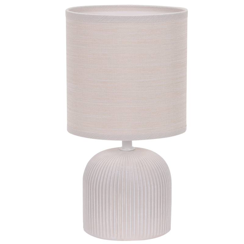 Bright Star Ribbed Ceramic Base Fabric Shade 1X40W SES