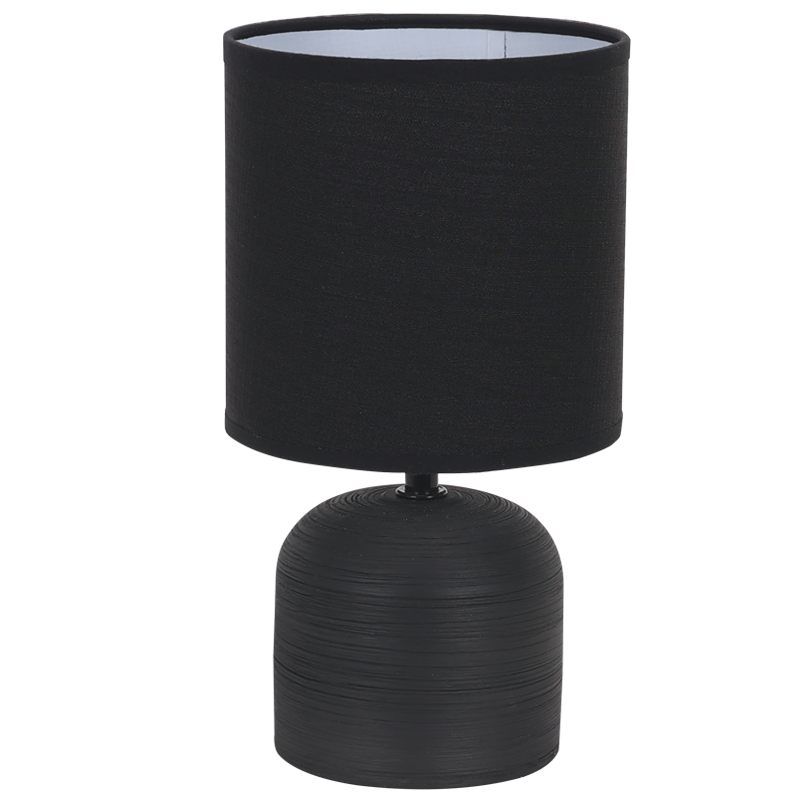 Bright Star Black Ceramic Base With Fabric Shade 1X40W SES