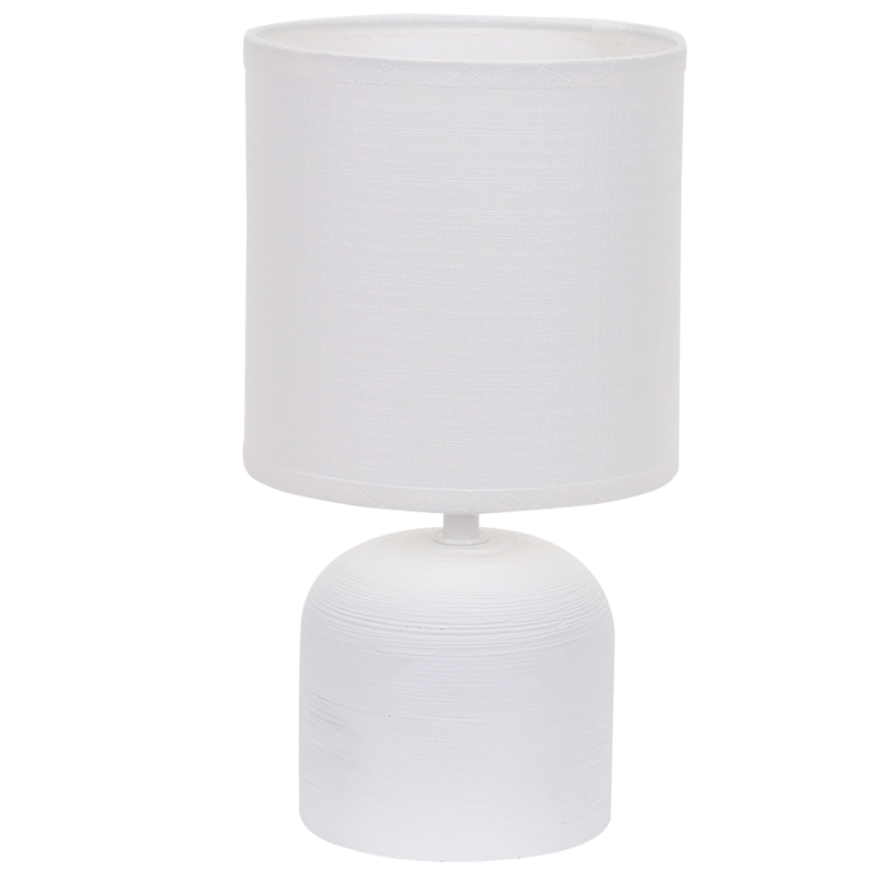 Bright Star Whiteite Ceramic Base With Fabric Shade 1X40W SES