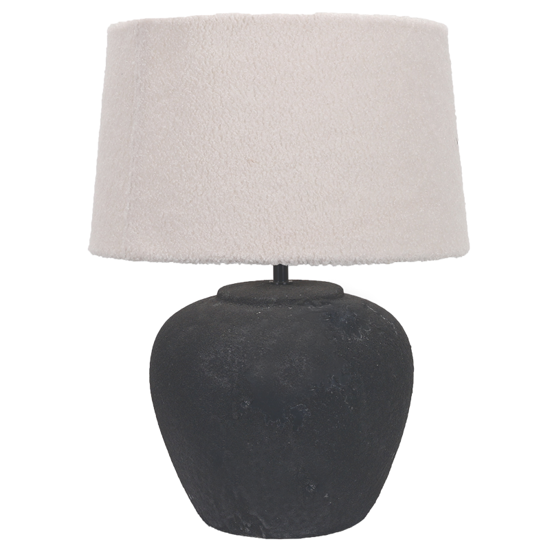 Bright Star Blk Ceramic Base With Cream Fabric Shade 1X60W ES