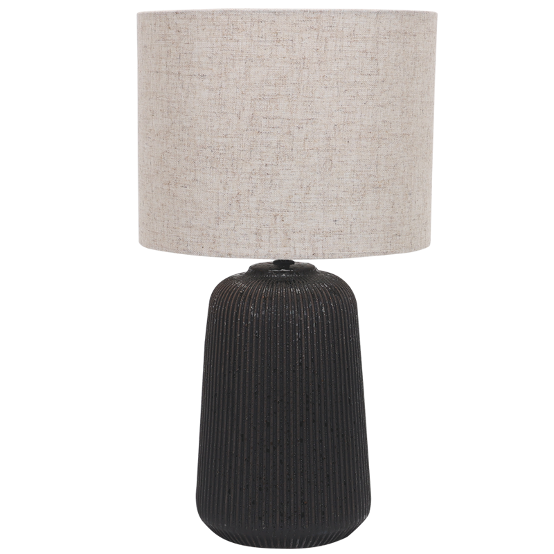 Bright Star Black Ceramic Hessian Fabric Shade 1X60W ES - Superior Electrical
