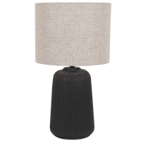 Thumbnail for Bright Star Black Ceramic Hessian Fabric Shade 1X60W ES - Superior Electrical