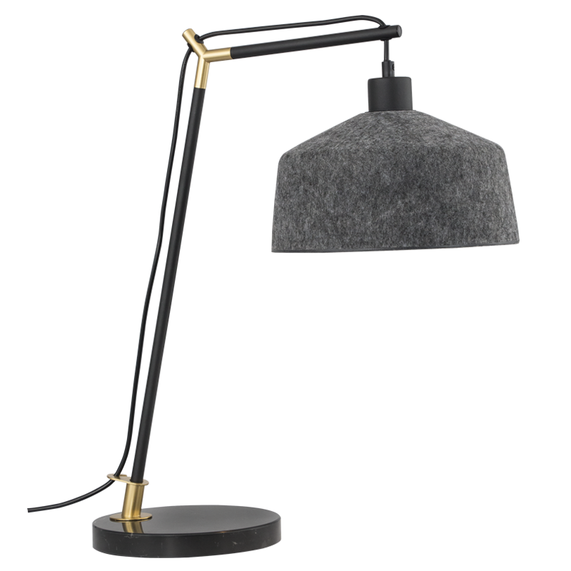 Bright Star Metal&Pet Table Lamp Marble Base Grey Felt Shade - Superior Electrical