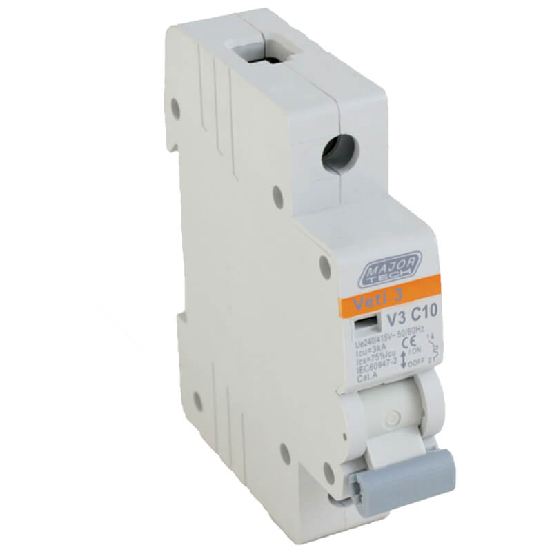 Veti 10A Single Pole MCB C-Curve 3kA