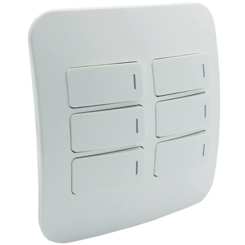 Veti Six Lever One-Way Switch WT (100mmx100mm) Horizontal