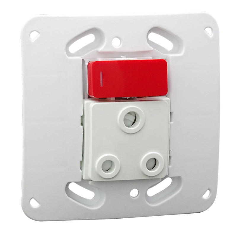 Veti Single RSA Socket WT/RD Switch, No Cover (100mmx100mm)