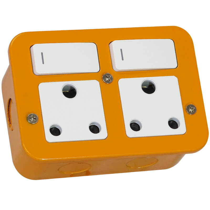 Veti Double RSA Socket AM Industrial / Metal Clad Series (150mmx75mm)