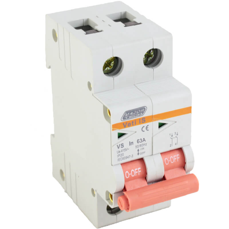 Veti 63A Double Pole Isolator Switch