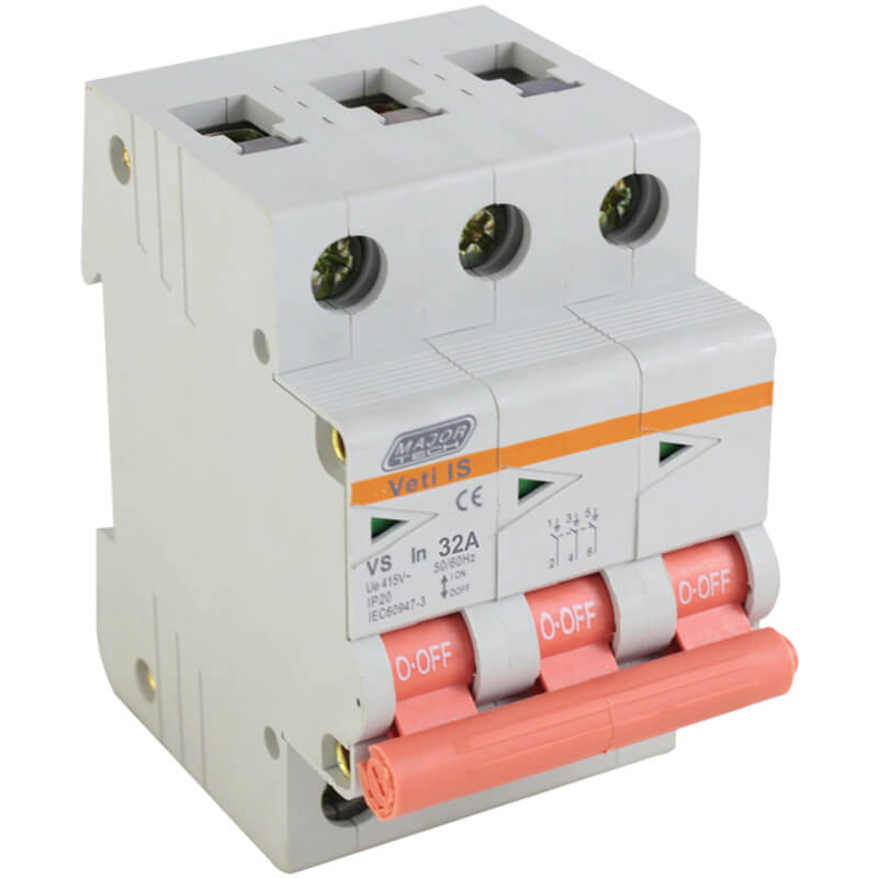 Veti 32A Triple Pole Isolator Switch