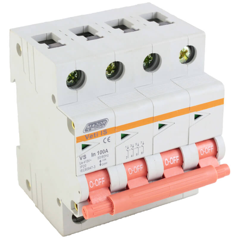 Veti 100A Four Pole Isolator Switch