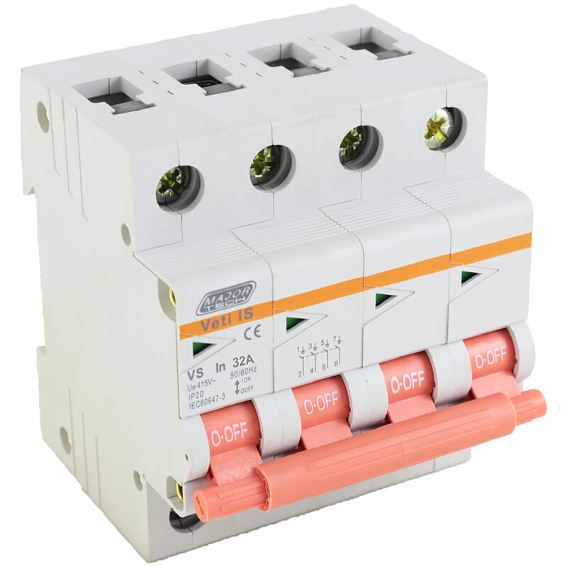 Veti 32A Four Pole Isolator Switch