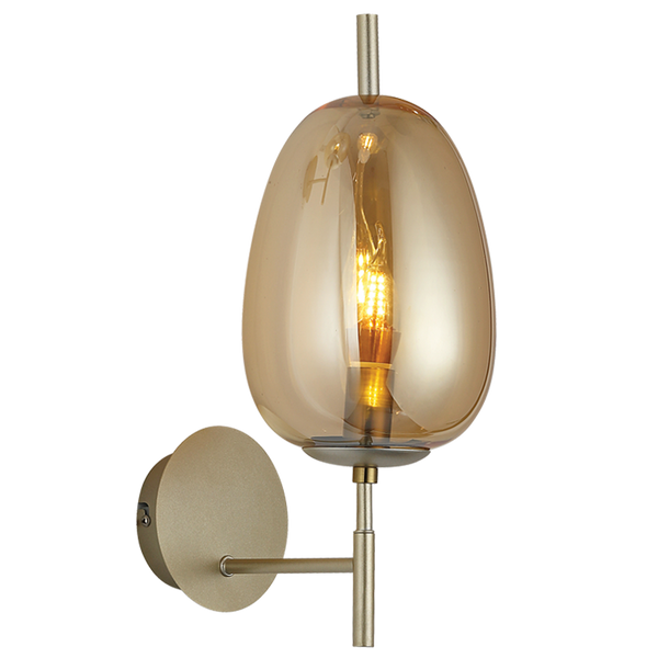 Bright Star Metal Wall Bracket Amber Glass 1X40W Ses