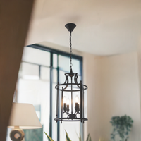 Thumbnail for 4-Light Pendant – Matte Black Metal & Clear Glass