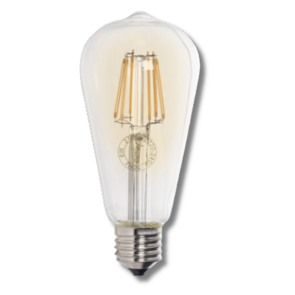 Bright Star St64 6W 2700K 720Lm Pf0.5 Dimmable Amber Glass