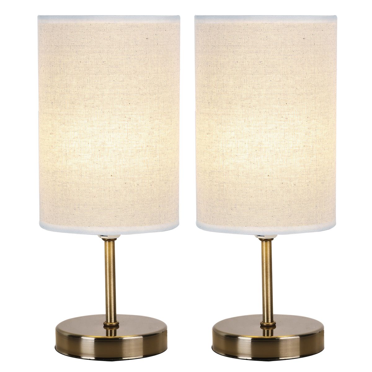 Bright Star Twin Pack Ant/Brass Hessian Shade 2X40W Es