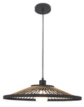 Bright Star Metal And Bamboo Two Tone Pendant 1X11W Es