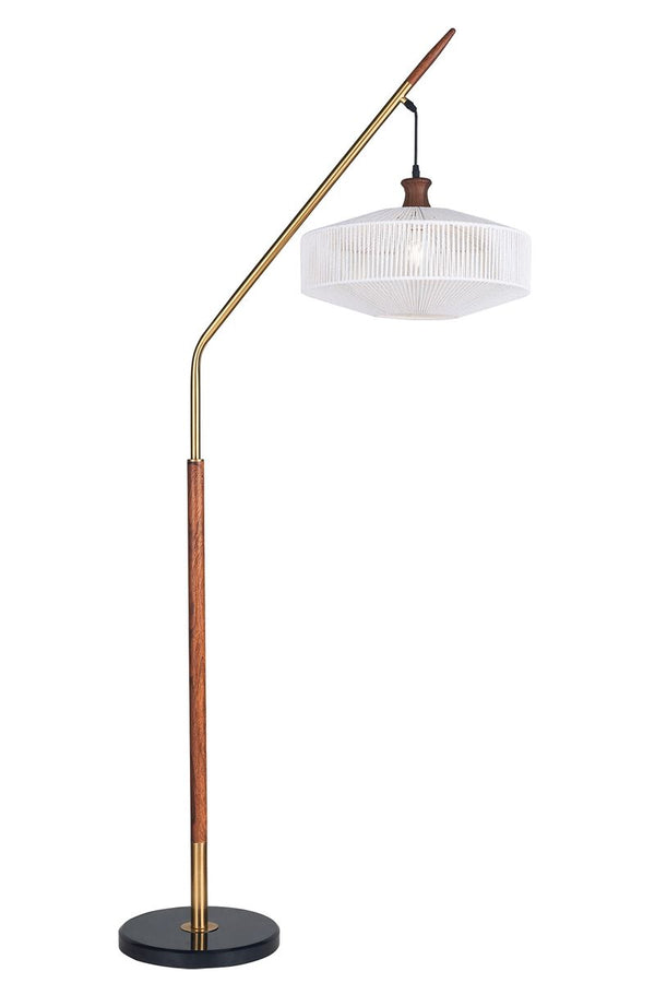 Bright Star Metal,Wood,Hemp Rope,Marble Base Foot Switch 1X40W