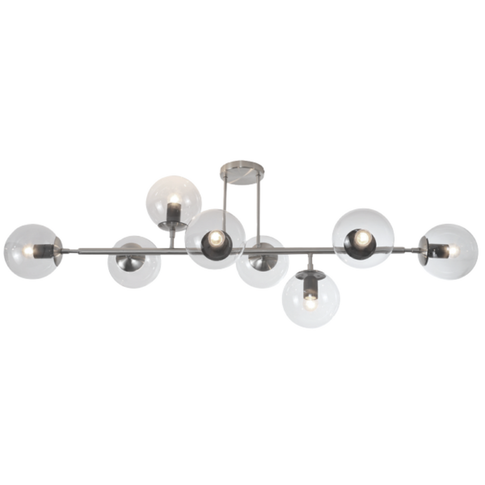 Bright Star Sat/chr Ceiling Fitting With Clear Gls 8 X 40W