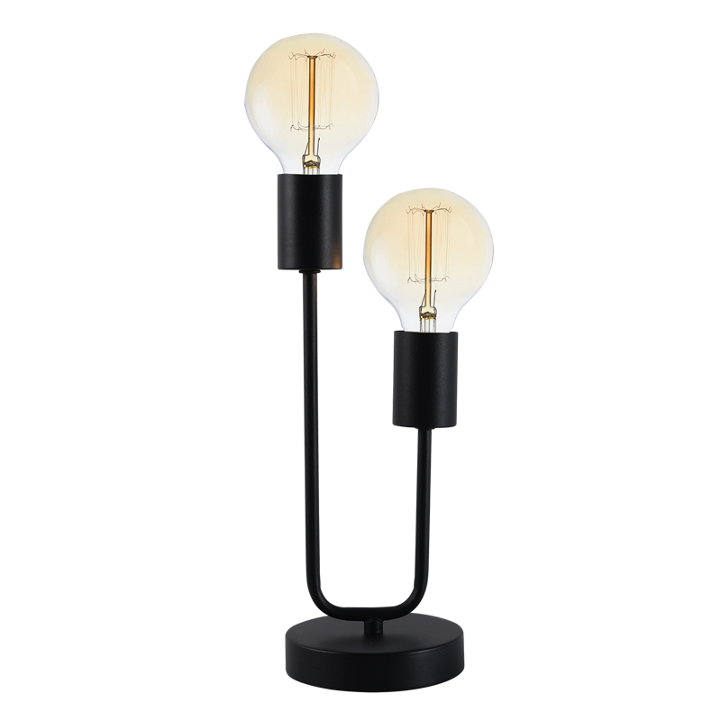 Bright Star M/Black Metal Table Lamp 2 X Lampholder 2X40W Es