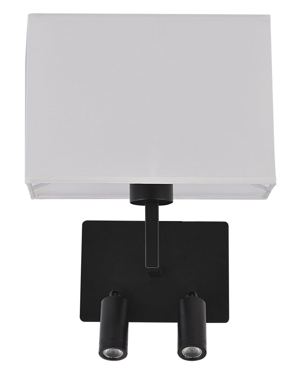 Bright Star Satin Metal Wall Bracket 2 Switches White Shade