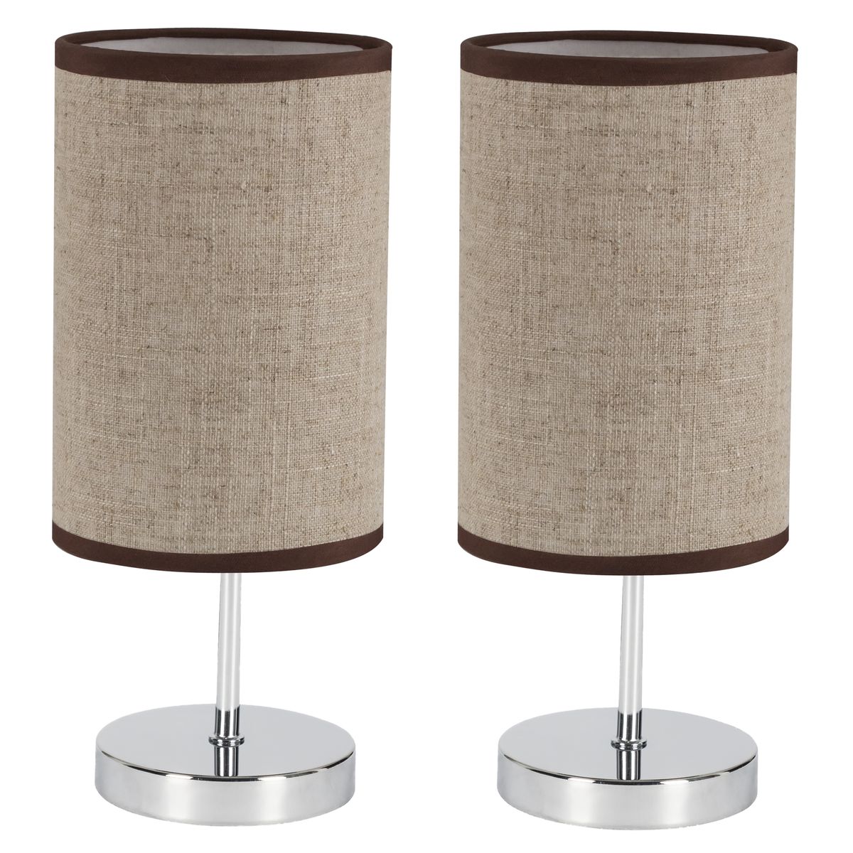 Bright Star Polish Chr & Light Br Shade Table Lamp 1X40W Ses
