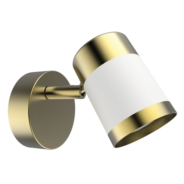 Bright Star Matt Wh& Sat Brass Spotlight 1X50W Gu10 Base 80Mm