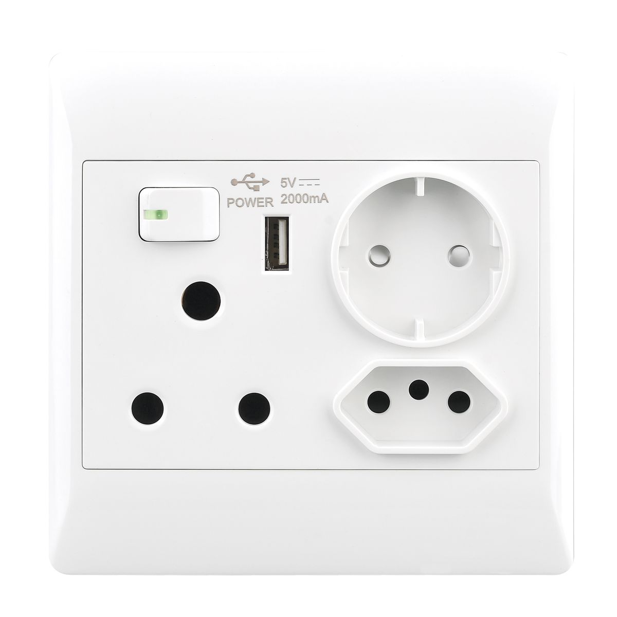 Bright Star Schuko + Usb + 16 Amp + 10 Amp 4 X 4