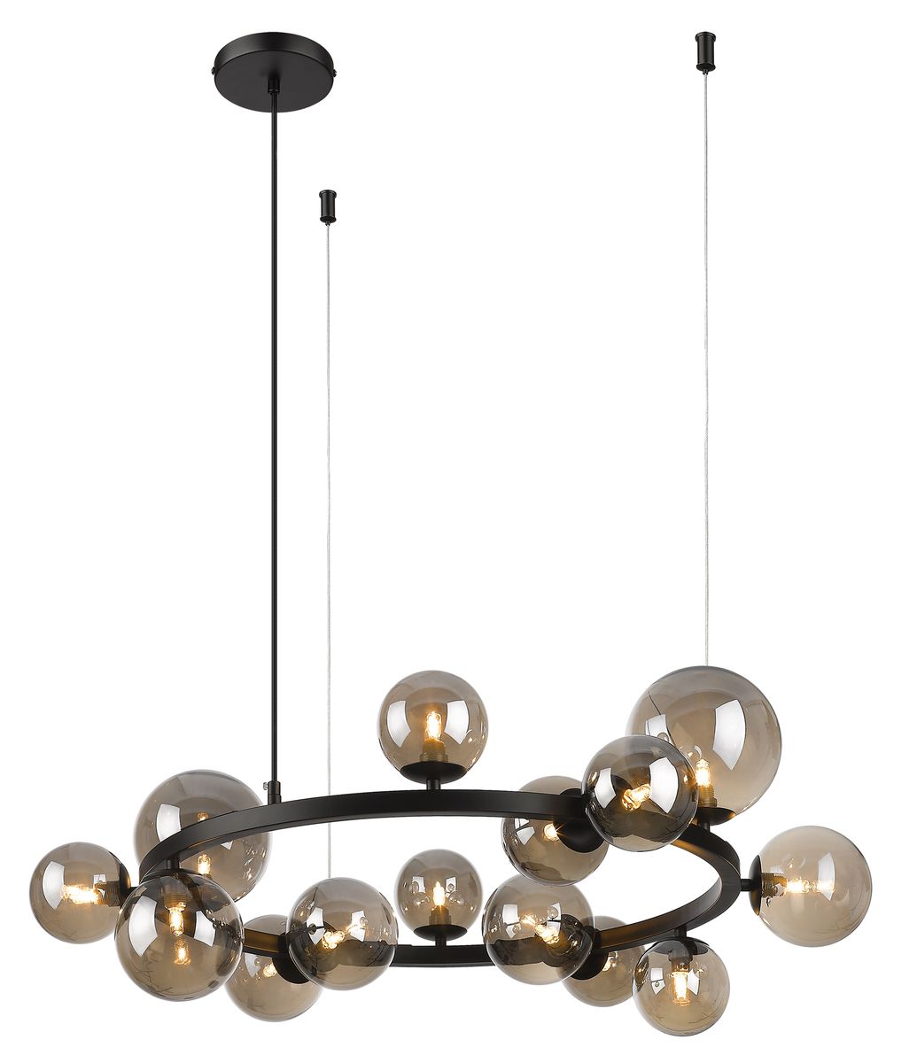 Smoke Glass Pendant Light 14-Light G9