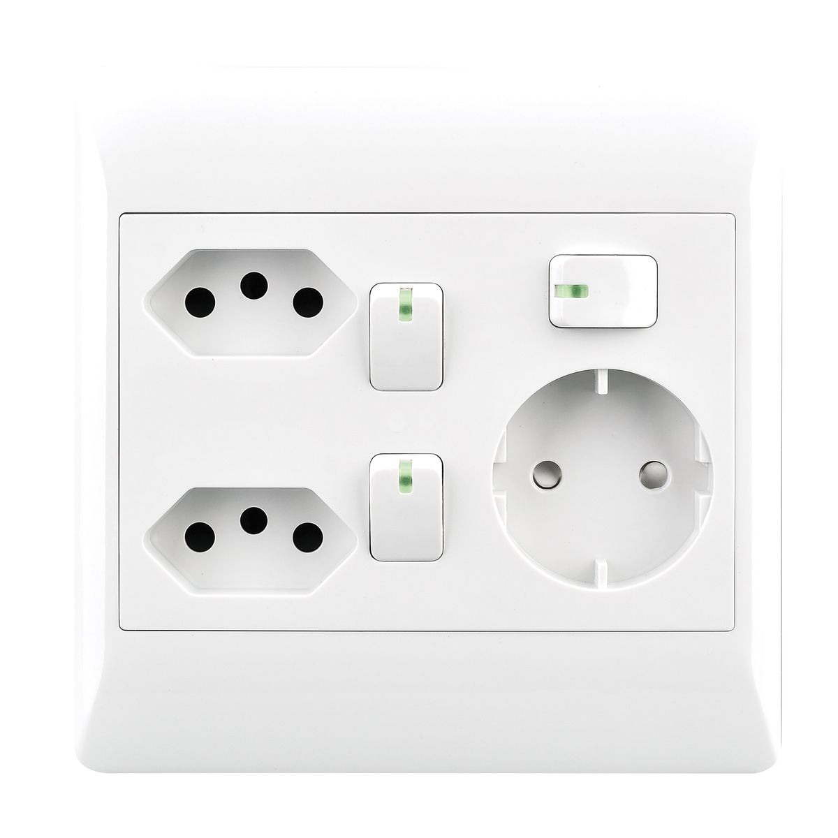 Bright Star 2 X 10 Amp + Schuko + 3 Swiches 4 X 4