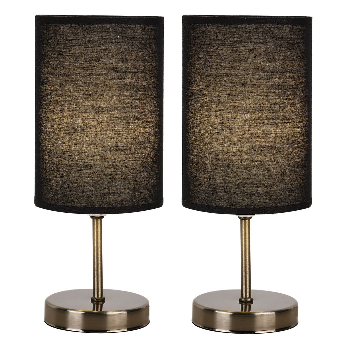 Bright Star Twin Pack Ant/Brass Black Shade 2X40W Es
